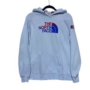 North Face Pullover Sweater Hoodie Women's Large Off-White w/Front Pocket